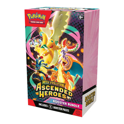 Ascended Heroes Booster Bundle – produkteske sett fra høyre side