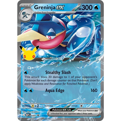 Greninja ex foil-promokort fra Pokemon 30th Celebration