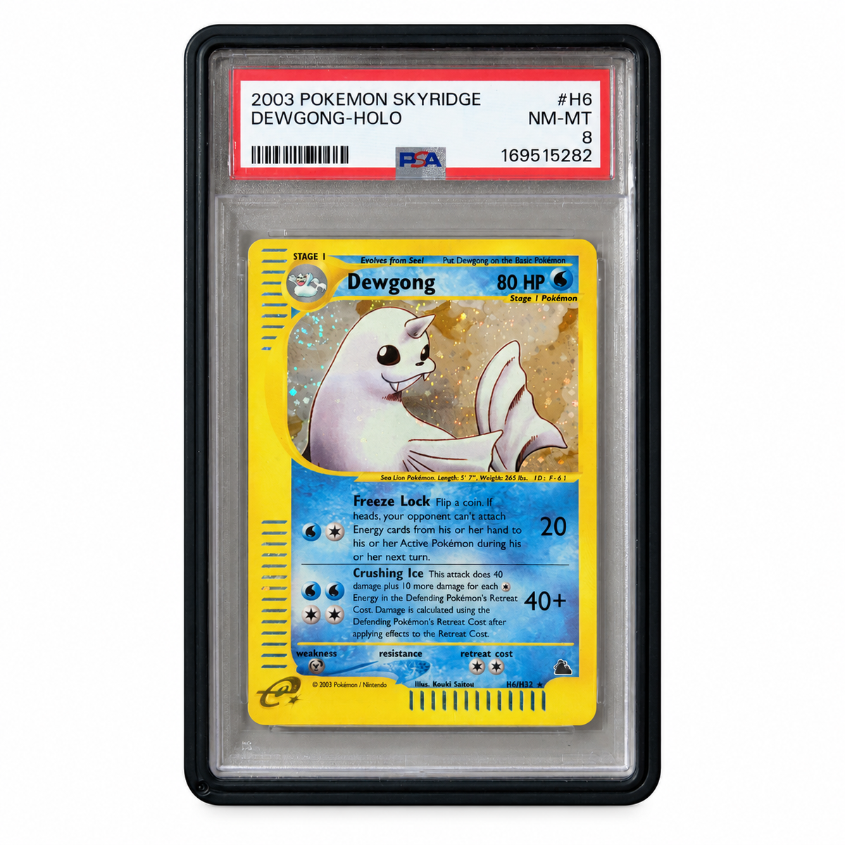 Dewgong Holo H6/H32 – Skyridge – PSA 8 – forside med ryddet bakgrunn