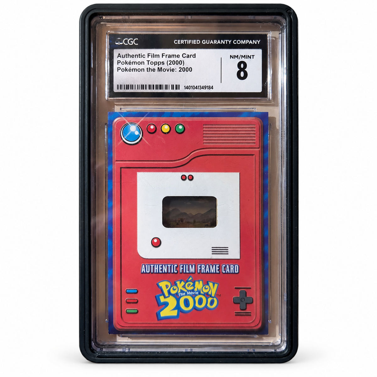 Pokémon the Movie 2000 – Authentic Film Frame – CGC 8 – forside med ryddet bakgrunn