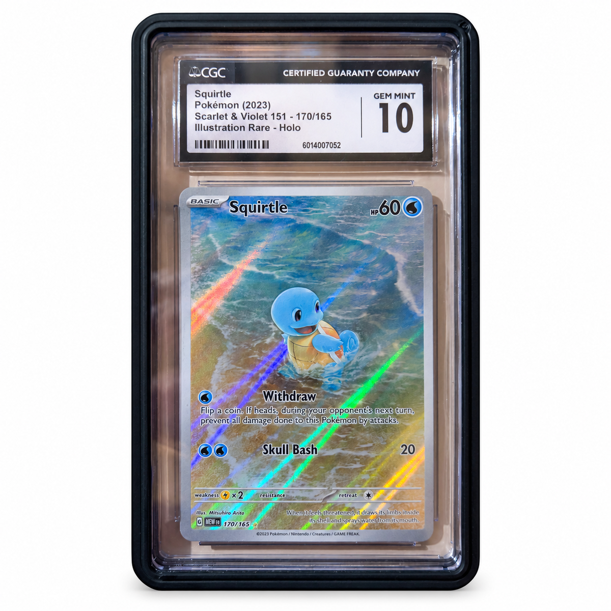 Squirtle 170/165 – Pokémon 151 – CGC 10 – forside med ryddet bakgrunn