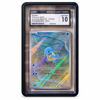 Squirtle 170/165 – Pokémon 151 – CGC 10 – forside med ryddet bakgrunn